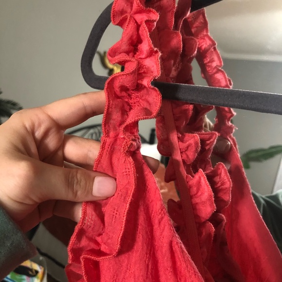 Saints + Secrets Pink Ruffle Tie Front Dress Med. - Picture 5 of 10